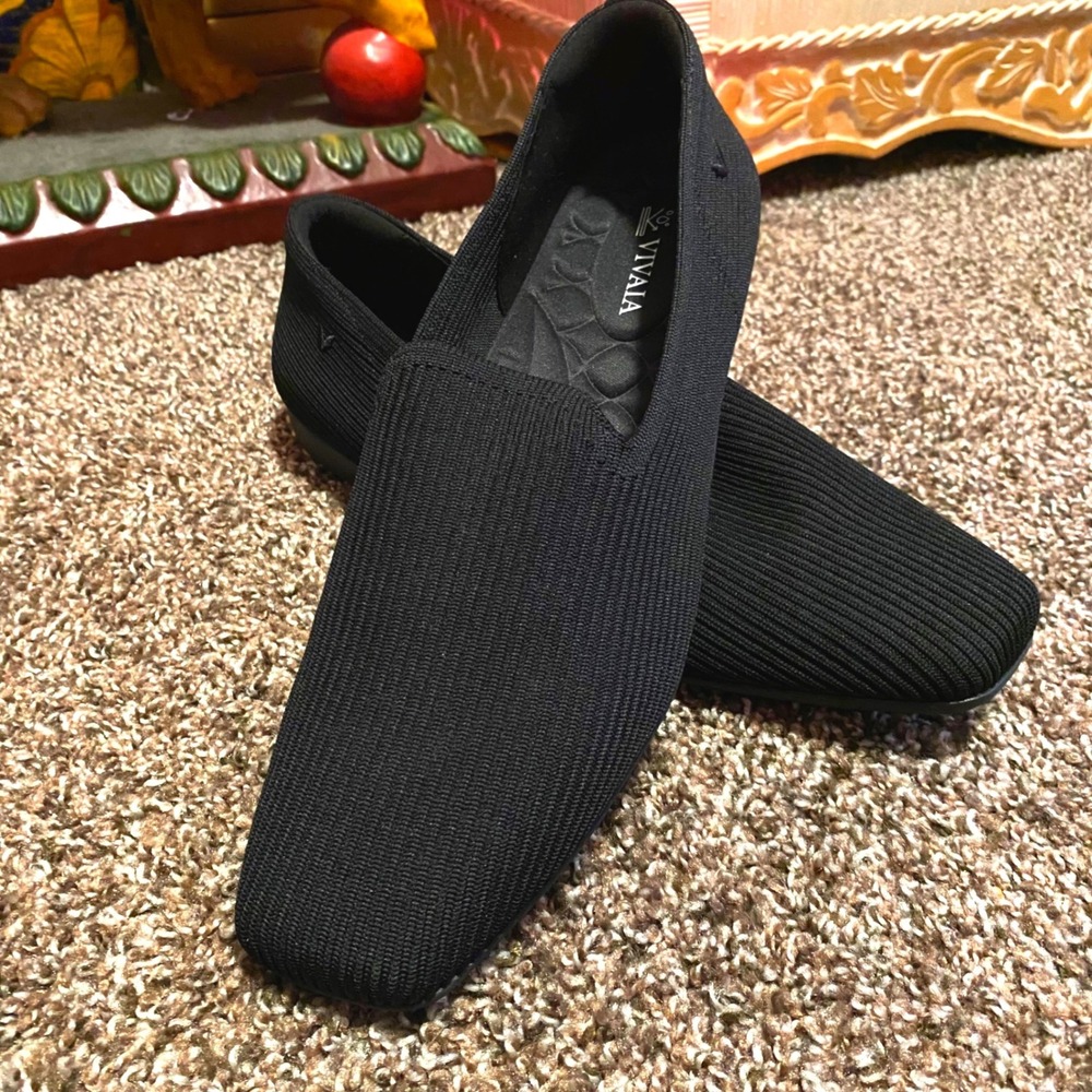 VIVAIA Samantha Walker Loafers Minimalist Eco Women 11.5 Black Square Toe
